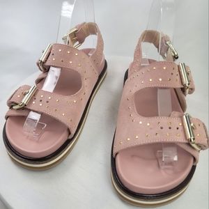 Pilcro Anthropologie Studded Pink Slingback Buckle Sandals Size 36 EU 6 US
